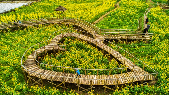 “心”型廊橋。廖濤 攝