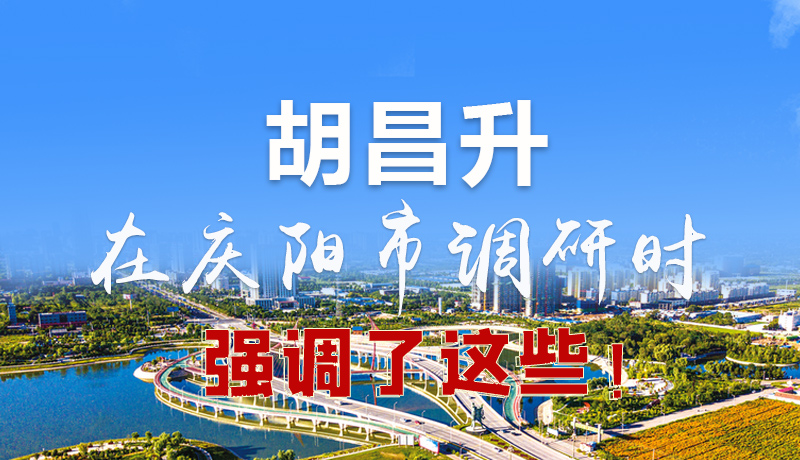 圖解|胡昌升在慶陽市調(diào)研時強調(diào)了這些！