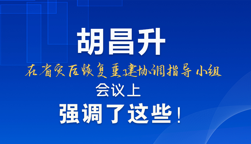 圖解|胡昌升在省災后恢復重建協(xié)調(diào)指導小組會議上強調(diào)了這些！