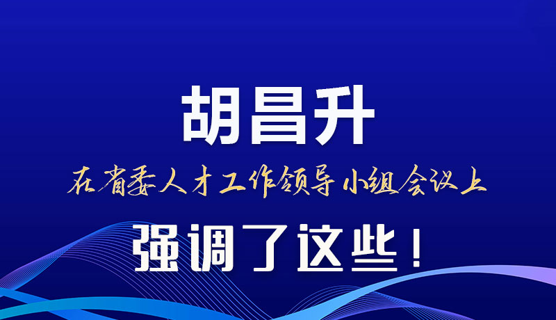 圖解|胡昌升在省委人才工作領(lǐng)導(dǎo)小組會議上強(qiáng)調(diào)了這些！