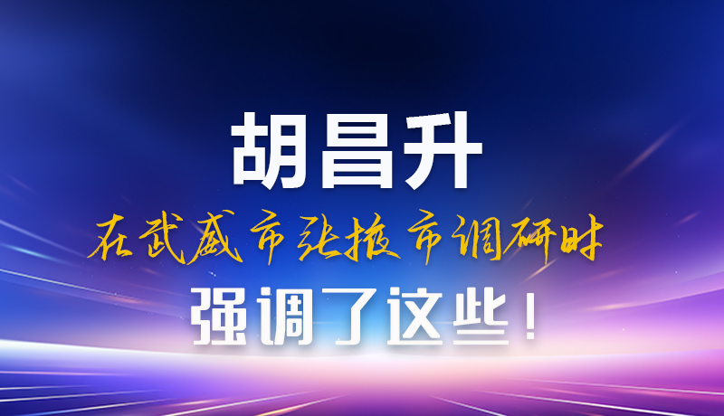 圖解|胡昌升在武威市張掖市調(diào)研時強(qiáng)調(diào)這些!